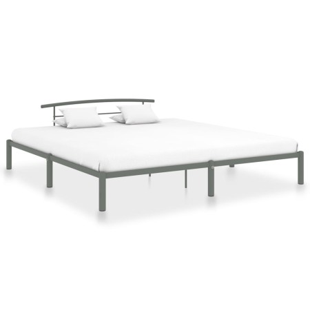 Estructura de cama de metal gris 200x200 cm de vidaXL, Camas y somieres - Ref: Foro24-284706, Precio: 86,89 €, Descuento: %