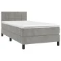 Box spring bed with mattress and LED light gray velvet 80x200 cm by vidaXL, Beds and slatted bases - Ref: Foro24-3134369, Pri...