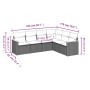Set de sofás de jardín 6 piezas y cojines ratán sintético negro