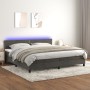 Cama box spring colchón y LED terciopelo gris oscuro 200x200 cm de vidaXL, Camas y somieres - Ref: Foro24-3134364, Precio: 54...