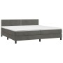 Cama box spring colchón y LED terciopelo gris oscuro 200x200 cm de vidaXL, Camas y somieres - Ref: Foro24-3134364, Precio: 54...
