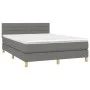 Cama box spring colchón y luces LED tela gris oscuro 140x200 cm de vidaXL, Camas y somieres - Ref: Foro24-3133798, Precio: 41...