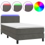 Cama box spring colchón y LED terciopelo gris oscuro 80x200 cm de vidaXL, Camas y somieres - Ref: Foro24-3134250, Precio: 286...