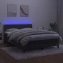 Box spring bed with mattress and LED dark gray velvet 140x190 cm by vidaXL, Beds and slatted bases - Ref: Foro24-3134280, Pri...