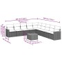 Set de sofás de jardín 10 pzas cojines ratán sintético negro
