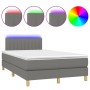 Cama box spring con colchón y LED tela gris oscuro 120x200 cm de vidaXL, Camas y somieres - Ref: Foro24-3133862, Precio: 393,...
