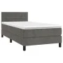 Box spring bed with mattress and LED dark gray velvet 80x200 cm by vidaXL, Beds and slatted bases - Ref: Foro24-3134370, Pric...