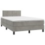 Cama box spring colchón y LED terciopelo gris claro 120x200 cm de vidaXL, Camas y somieres - Ref: Foro24-3134393, Precio: 388...