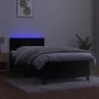 Box spring bed with mattress and LED black velvet 80x200 cm by vidaXL, Beds and slatted bases - Ref: Foro24-3134431, Price: 2...