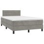 Boxspringbett mit Matratze und hellgrauem LED-Samt 120x200 cm von vidaXL, Betten und Lattenroste - Ref: Foro24-3134453, Preis...