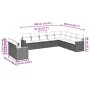 Set de sofás de jardín 10 pzas cojines ratán sintético negro