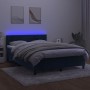 Cama box spring colchón y LED terciopelo azul oscuro 140x200 cm de vidaXL, Camas y somieres - Ref: Foro24-3134469, Precio: 43...