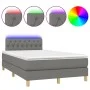 Boxspringbett mit Matratze und dunkelgrauem LED-Stoff 120x200 cm von vidaXL, Betten und Lattenroste - Ref: Foro24-3133942, Pr...