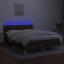 Boxspringbettmatratze LED-Leuchten dunkelbrauner Stoff 140x190 cm von vidaXL, Betten und Lattenroste - Ref: Foro24-3133952, P...