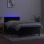 Cama box spring colchón y LED terciopelo negro 100x200 cm de vidaXL, Camas y somieres - Ref: Foro24-3134509, Precio: 306,67 €...