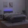 Box spring bed with mattress and LED dark gray velvet 120x200 cm by vidaXL, Beds and slatted bases - Ref: Foro24-3134514, Pri...