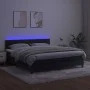 Box spring bed with mattress and LED black velvet 160x200 cm by vidaXL, Beds and slatted bases - Ref: Foro24-3134533, Price: ...