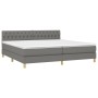 Box spring bed with mattress and LED dark gray fabric 200x200 cm by vidaXL, Beds and slatted bases - Ref: Foro24-3133982, Pri...