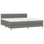 Box spring bed with mattress and LED dark gray fabric 200x200 cm by vidaXL, Beds and slatted bases - Ref: Foro24-3133982, Pri...
