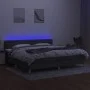 Box spring bed with mattress and LED dark gray fabric 200x200 cm by vidaXL, Beds and slatted bases - Ref: Foro24-3133982, Pri...