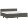 Cama box spring colchón y LED terciopelo gris oscuro 200x200 cm de vidaXL, Camas y somieres - Ref: Foro24-3134544, Precio: 55...