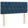 Box spring bed with mattress and LED dark blue velvet 90x200 cm by vidaXL, Beds and slatted bases - Ref: Foro24-3134565, Pric...