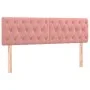 Box spring bed with mattress and LED pink velvet 140x190 cm by vidaXL, Beds and slatted bases - Ref: Foro24-3134584, Price: 4...