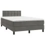 Box spring bed with mattress and LED dark gray velvet 120x200 cm by vidaXL, Beds and slatted bases - Ref: Foro24-3134634, Pri...