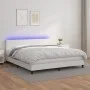Cama box spring colchón y LED cuero sintético blanco 180x200 cm de vidaXL, Camas y somieres - Ref: Foro24-3134118, Precio: 54...