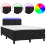 Box spring bed with mattress and LED black velvet 120x200 cm by vidaXL, Beds and slatted bases - Ref: Foro24-3134635, Price: ...