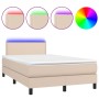 Cama box spring colchón LED cuero sintético capuchino 120x200cm de vidaXL, Camas y somieres - Ref: Foro24-3134158, Precio: 37...