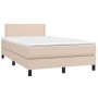 Cama box spring colchón LED cuero sintético capuchino 120x200cm de vidaXL, Camas y somieres - Ref: Foro24-3134158, Precio: 37...
