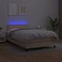 Box spring bed LED mattress cappuccino synthetic leather 120x200cm by vidaXL, Beds and slatted bases - Ref: Foro24-3134158, P...