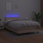Cama box spring colchón LED cuero sintético capuchino 120x200cm de vidaXL, Camas y somieres - Ref: Foro24-3134158, Precio: 37...