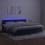 Cama box spring colchón y LED terciopelo azul oscuro 200x200 cm de vidaXL, Camas y somieres - Ref: Foro24-3134667, Precio: 57...