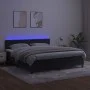 Box spring bed with mattress and LED black velvet 180x200 cm by vidaXL, Beds and slatted bases - Ref: Foro24-3134659, Price: ...