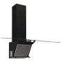 Campana extractora pared acero y vidrio templado negro 90 cm