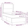 Box spring bed mattress and LED lights cream fabric 100x200 cm by vidaXL, Beds and slatted bases - Ref: Foro24-3138138, Price...