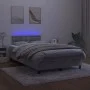 Box spring bed with mattress and LED light gray velvet 120x200 cm by vidaXL, Beds and slatted bases - Ref: Foro24-3134633, Pr...