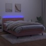 Boxspringbett mit Matratze und LED-Rosa-Samt 140x200 cm von vidaXL, Betten und Lattenroste - Ref: Foro24-3134650, Preis: 425,...