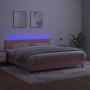 Cama box spring colchón y LED terciopelo rosa 180x200 cm de vidaXL, Camas y somieres - Ref: Foro24-3134422, Precio: 498,92 €,...