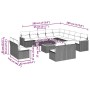 Set sofás de jardín 14 pzas con cojines ratán sintético negro