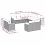 Set de sofás de jardín 11 pzas y cojines ratán sintético negro