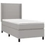 Box spring bed mattress and LED lights light gray fabric 90x200 cm by vidaXL, Beds and slatted bases - Ref: Foro24-3138125, P...