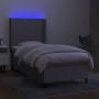 Cama box spring colchón y luces LED tela gris claro 100x200 cm de vidaXL, Camas y somieres - Ref: Foro24-3138133, Precio: 358...
