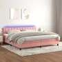 Boxspringbett mit Matratze und LED-Rosa-Samt 200x200 cm von vidaXL, Betten und Lattenroste - Ref: Foro24-3134668, Preis: 530,...