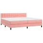 Boxspringbett mit Matratze und LED-Rosa-Samt 200x200 cm von vidaXL, Betten und Lattenroste - Ref: Foro24-3134668, Preis: 530,...