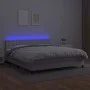 Box spring bed with mattress and LED white synthetic leather 180x200 cm by vidaXL, Beds and slatted bases - Ref: Foro24-31342...