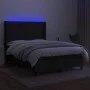Box spring bed mattress and LED lights black fabric 140x190 cm by vidaXL, Beds and slatted bases - Ref: Foro24-3138151, Price...