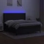 Boxspringbettmatratze und LED-Leuchten aus schwarzem Stoff 180x200 cm von vidaXL, Betten und Lattenroste - Ref: Foro24-313817...